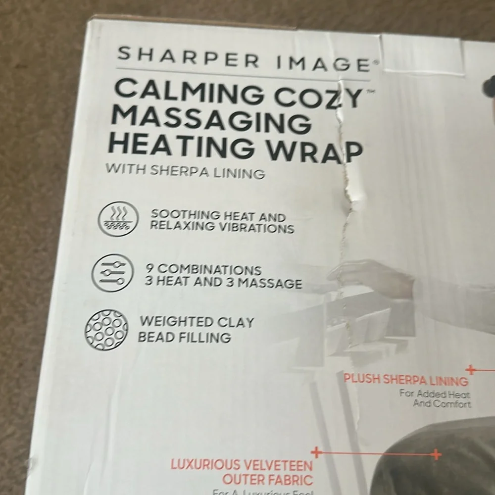 Sherpa Wrap Sharper Image Calming Cozy Massaging Heat Wrap